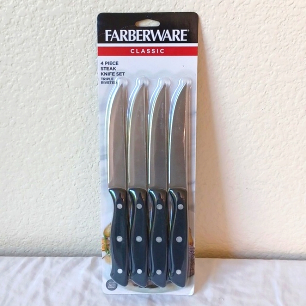 3/$25 SALE 4 PIECE SET Farberware Classic Steak Knives, 4.5" New Unopened